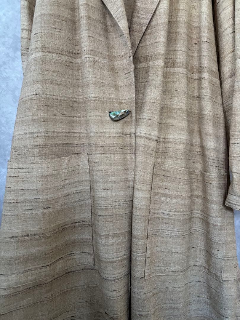 vintage used シルク　ベージュ ロングコート