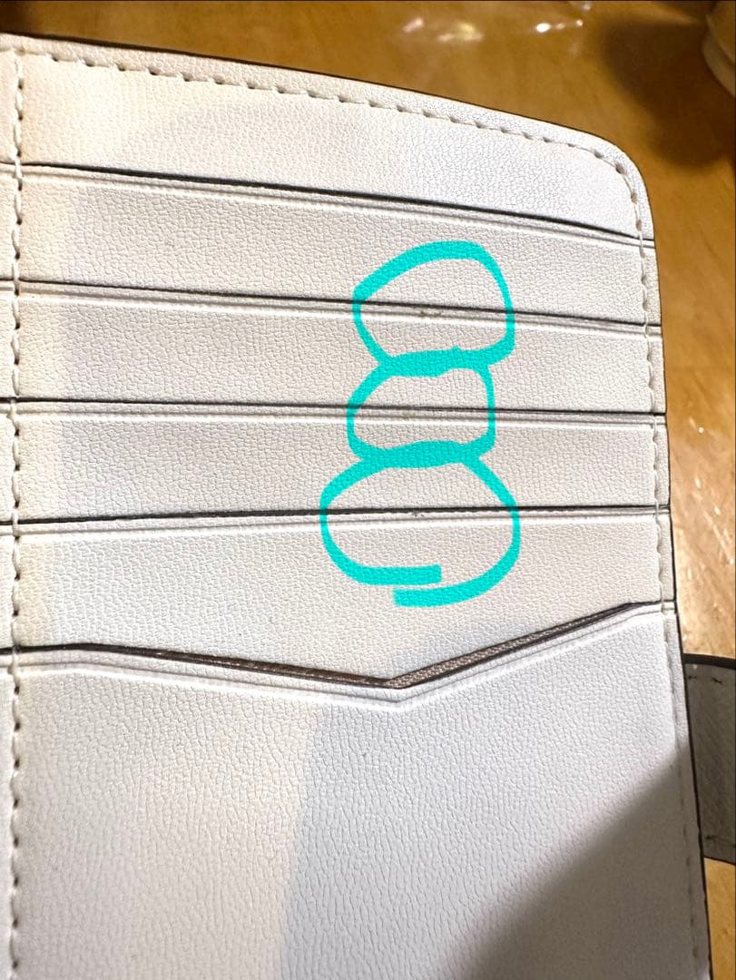 ◆kate spade NEW YORK◆二つ折り財布◆ライトブルー＆ホワイト◆