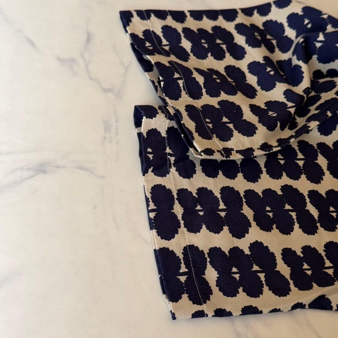 marimekko マリメッコ 総柄ワンピース M 七分袖 膝丈 北欧デザイン