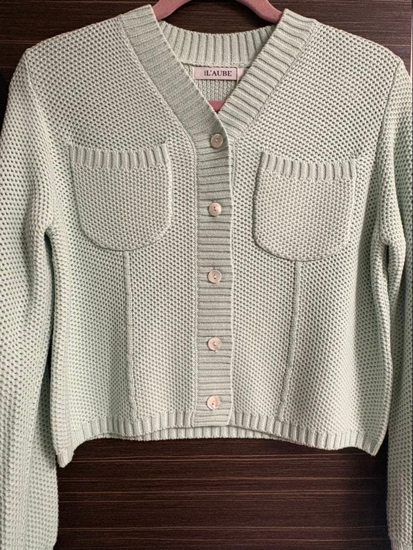トップス laubeblanc Basket Knit Cardigan Mint