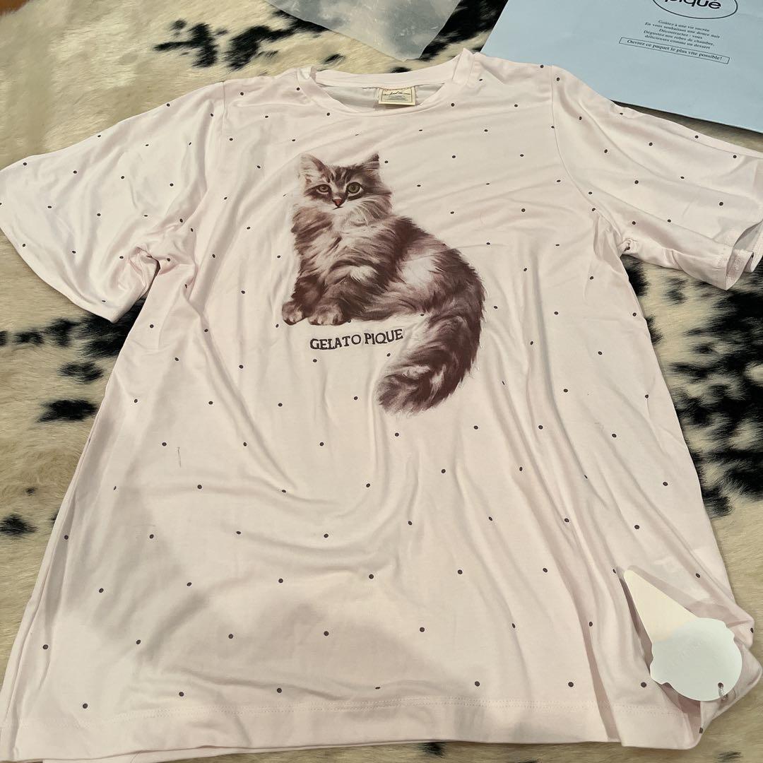 (gelato pique) CATドット柄 Tシャツ＆ショートパンツセット