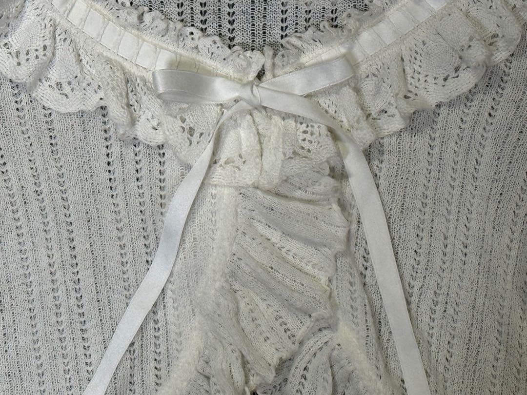 VictorianMaidenレースニットボレロカーディガン　オフホワイト白