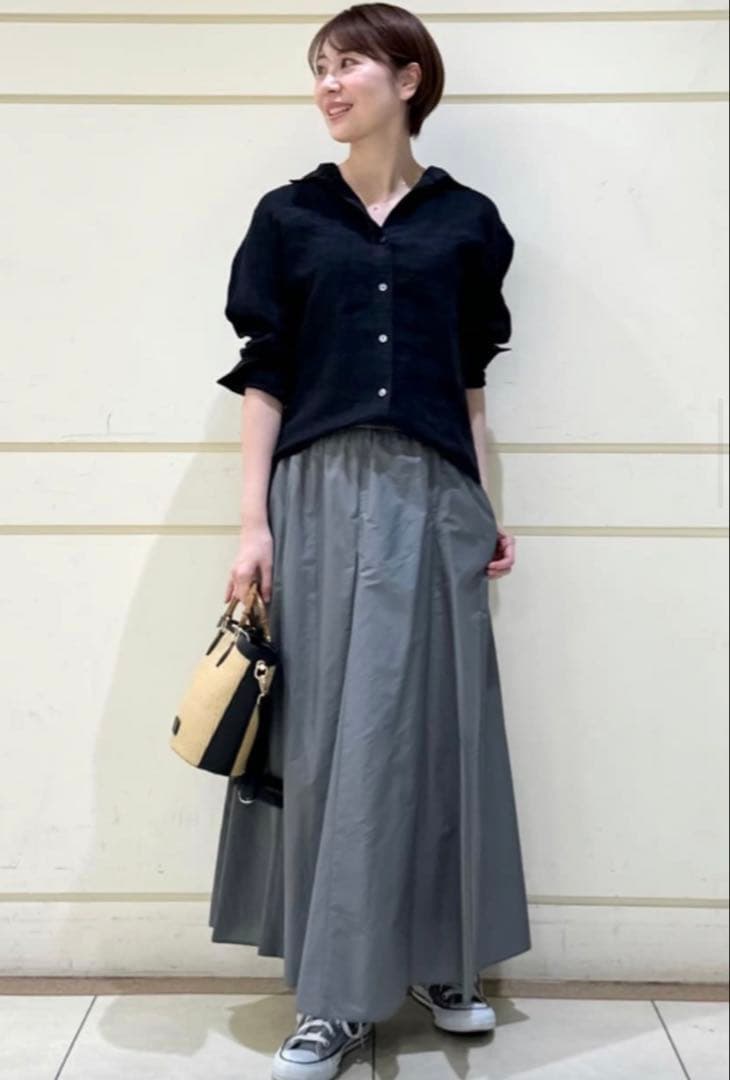 完売　2024年　23区 ナイロンコットンタフタ フレアスカート ¥19,910