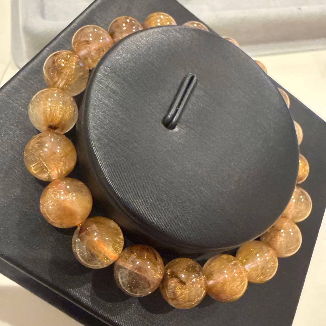 コッパールチル ブラウンルチル ルチルクォーツ キャッツアイ 天然石ブレスレット