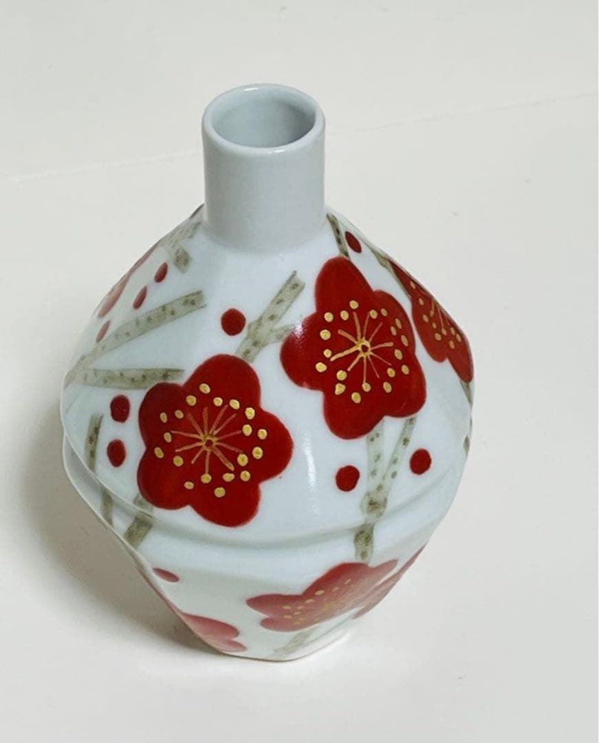 値下げ　新品未使用　橋詰正英　徳利　紅梅文