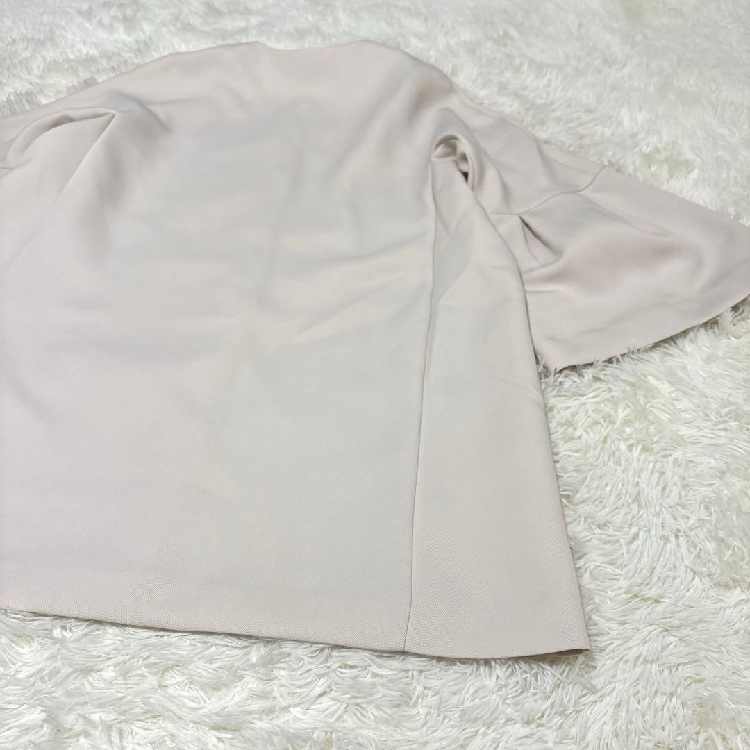 【美品】OPAQUE.CLIPフレアスリーブミドルコート 白 L洗える 春コート
