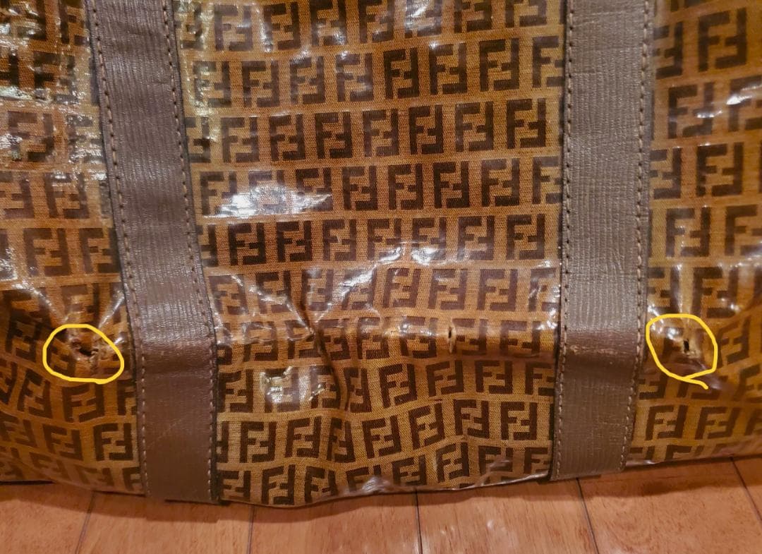 ヴィンテージ FENDI フェンディ ズッカ柄 ボ4ストンバッグ PVC レザー