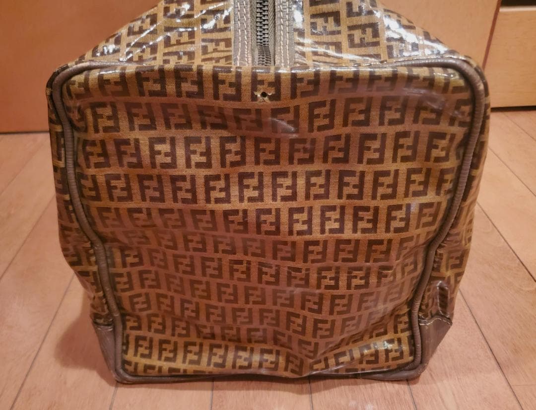 ヴィンテージ FENDI フェンディ ズッカ柄 ボ4ストンバッグ PVC レザー