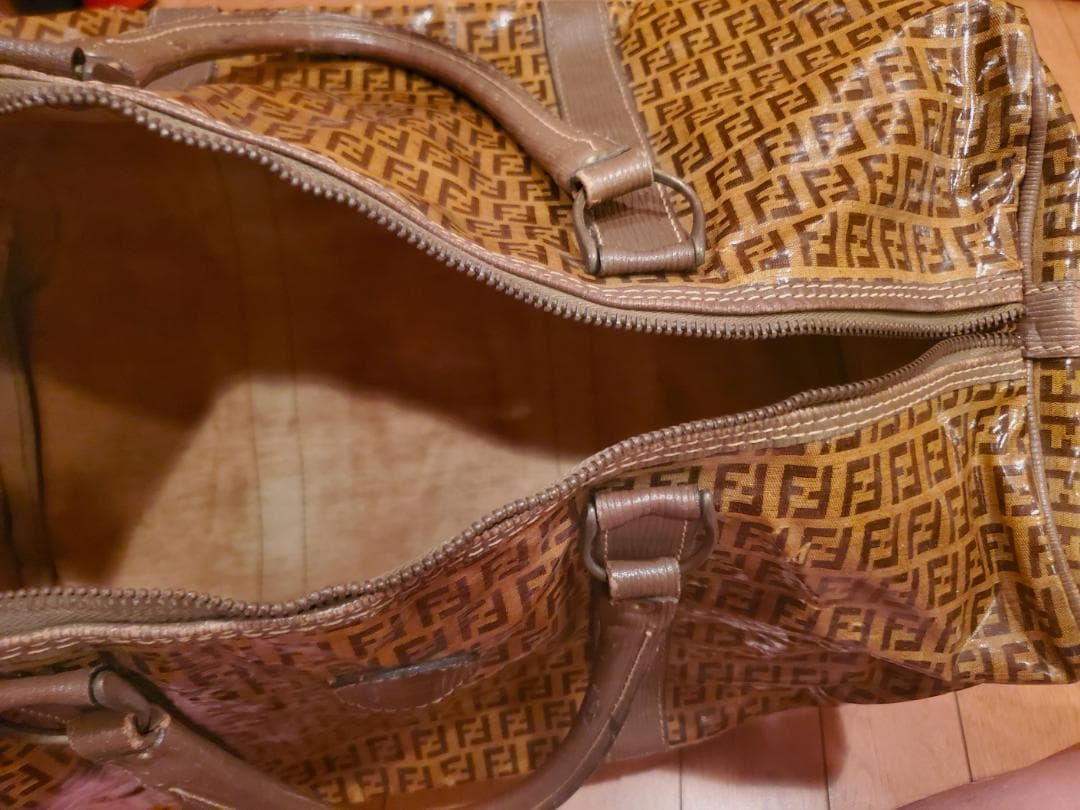 ヴィンテージ FENDI フェンディ ズッカ柄 ボ4ストンバッグ PVC レザー