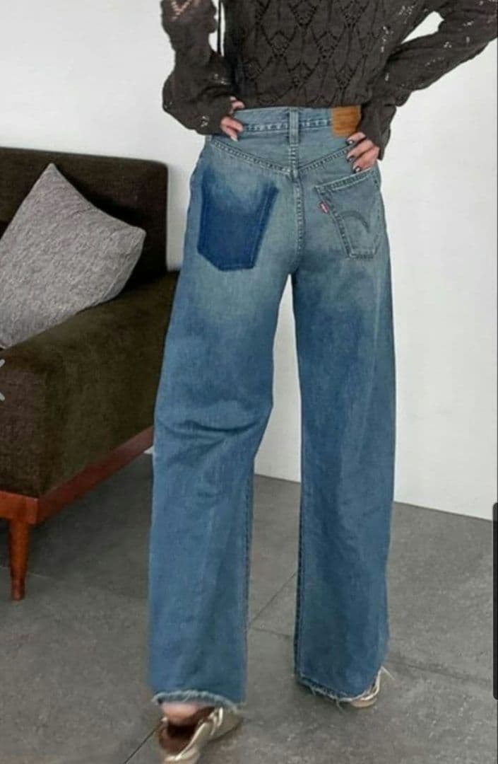 Ungrid Levi's別注RIBCAGE ＷIDE LEG　デニム