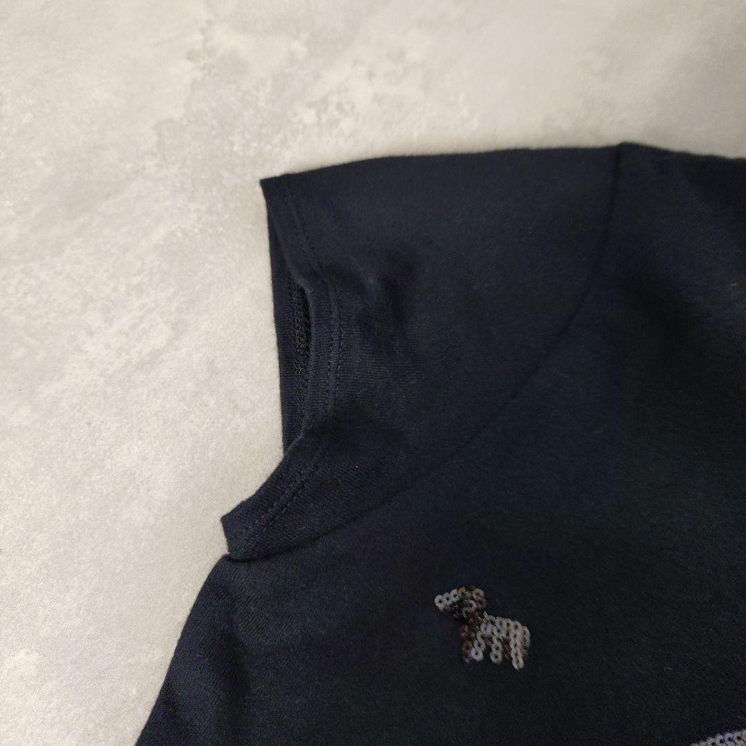 イッセイミヤケ Tシャツ カットソー スパンコール オバケ ブラック 黒