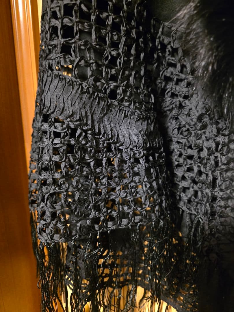 美品　ストール　ショール　カシミヤ100% 黒　ブラック 和装　洋装　お値下不可