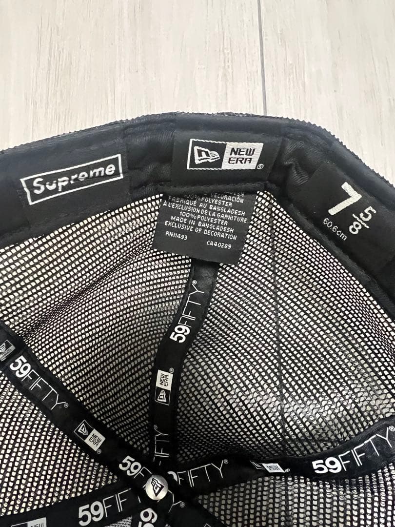 レア Supreme×NEWERA 59FIFTY キャップ 黒 7 5/8