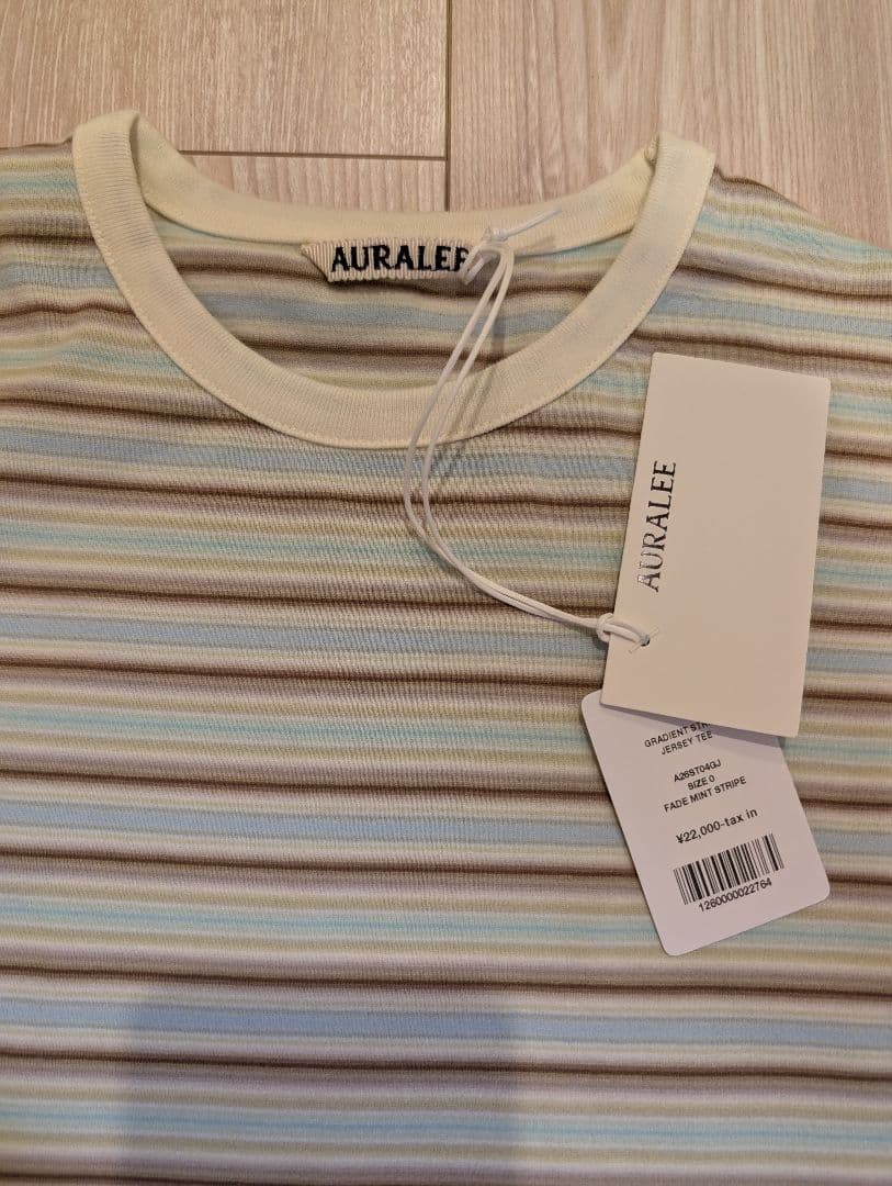 新品 AURALEE ストライプ Tシャツ（サイズ0）