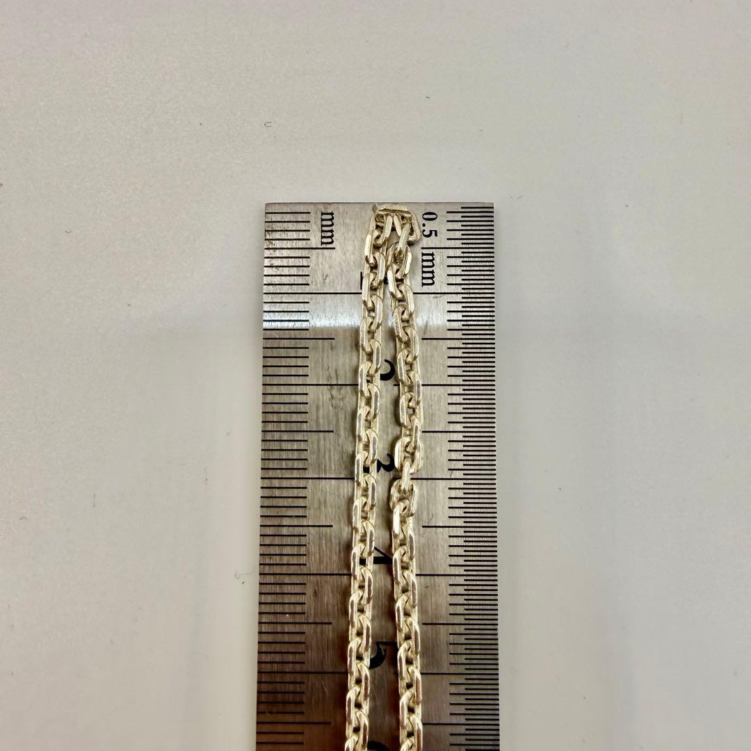 美品　SAAD シルバーフック、ホイール細角ロングチェーン　62センチ