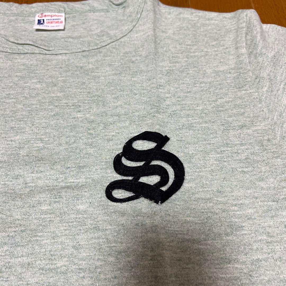 stussy×Championコラボ　ミント色　Tシャツ Sワッペン