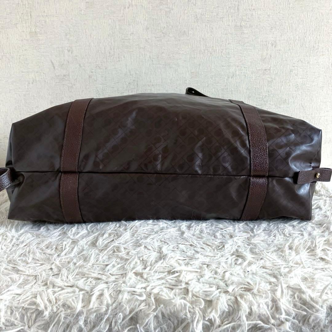 【美品 大容量】ゲラルディーニ　ボストンバッグ　ソフティ　茶　本革　ナイロン
