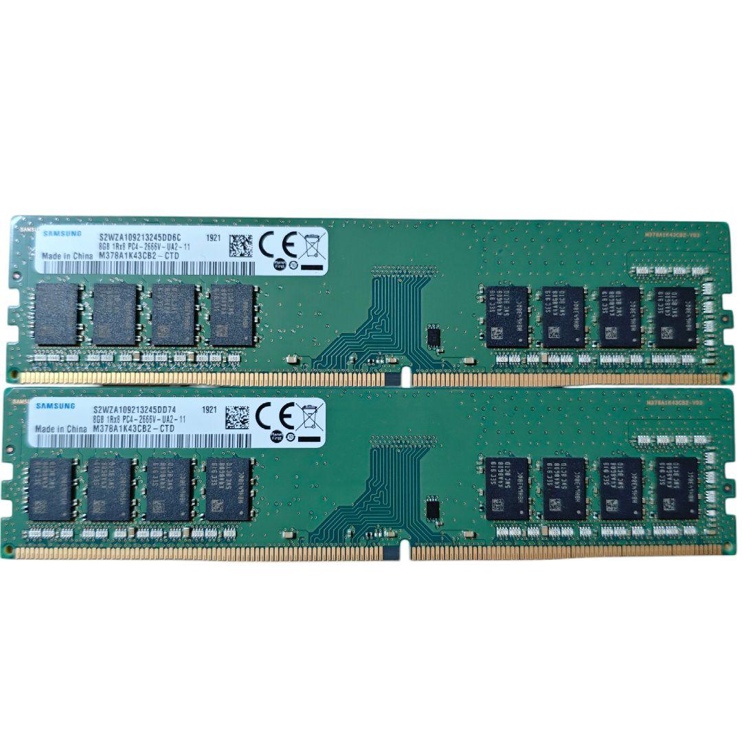 Samsung 8GB DDR4-2666V メモリー 2枚 16GB サムスン
