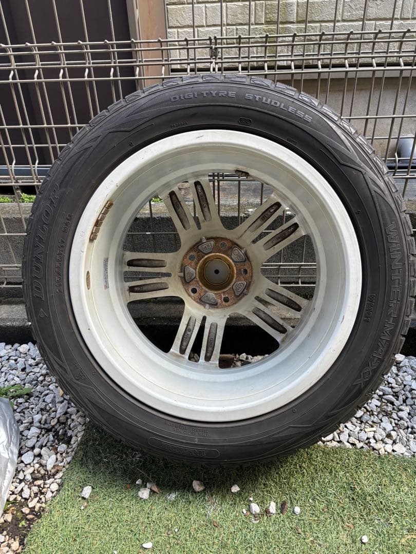 215/55R17 スタッドレスタイヤホイールセット ヒビ有
