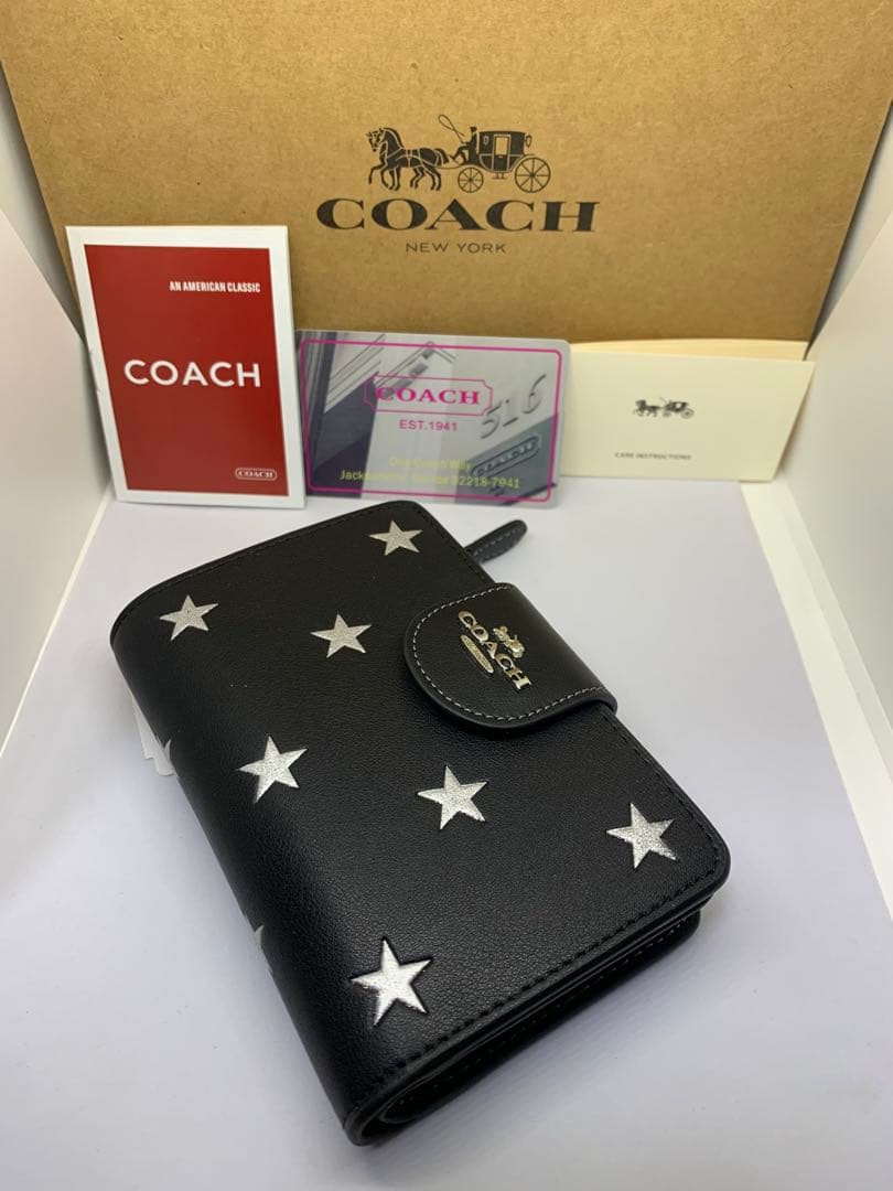 COACH コーチ CW530 二つ折り財布 スタープリント シグネチャー