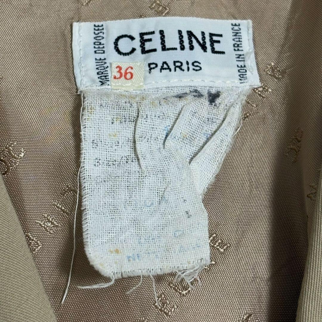激レア 80s OLD CELINE 馬車 金ボタン ベルト付 トレンチコート