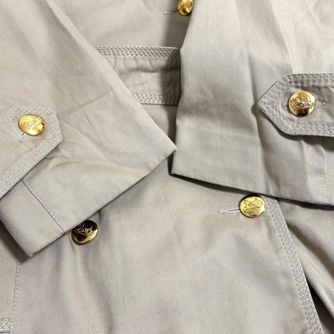 激レア 80s OLD CELINE 馬車 金ボタン ベルト付 トレンチコート
