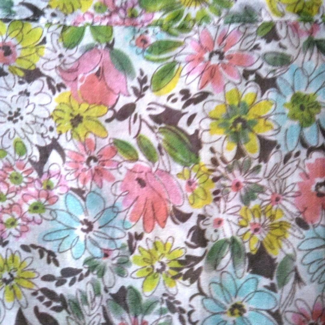 新品　シルク混　レディース　ワンピース　リバティ風柄　絹　SILK　コットン