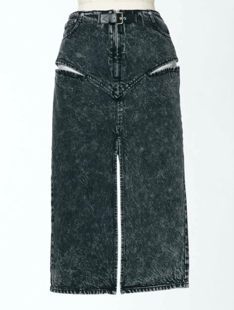 スカート FETICO CUT-OUT DENIM MIDI SKIRT