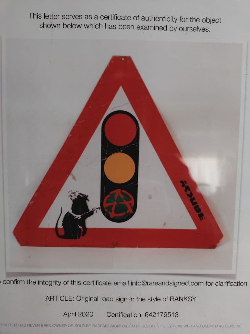 マツさん専用です。バンクシー Anarchy Rat 道路標識 R&S 証明書付