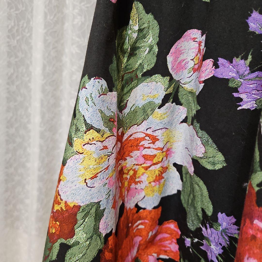 JENNE ジェンヌ ヴィンテージ風フラワーフレアスカート M 花柄 完売品