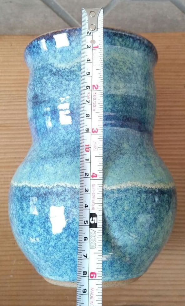 美しく厚い釉薬の鈞窯釉と辰砂釉の花入2点 花瓶 古玩