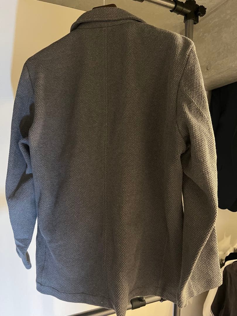 極美品ドゥクラッセ鹿の子 テーラードジャケット AB8 XL〜3L グレー 春夏