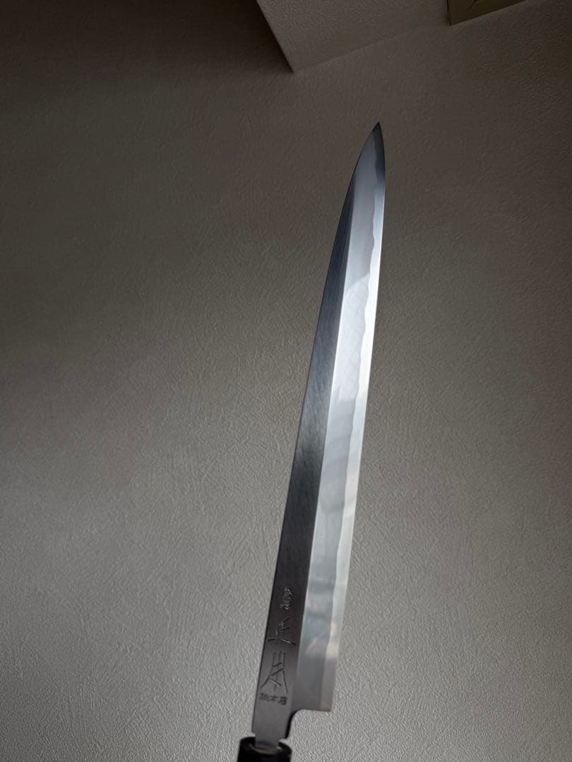 正本総本店　柳刃包丁　青鋼　刃渡り　300mm 天然砥石研ぎました