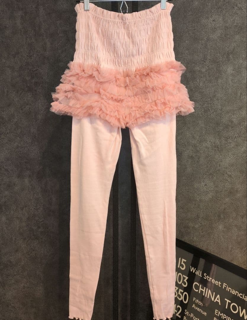 SNIDEL/ニット×チュールパンツレギンスSETUP ピンク