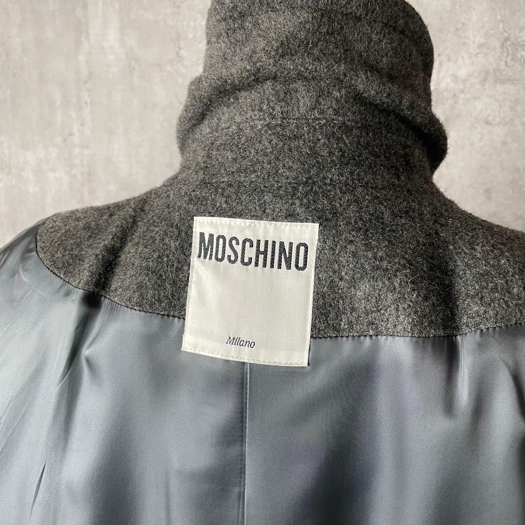 MOSCHINO モスキーノ 比翼デザイン ビッグサイズ ウール ロングコート