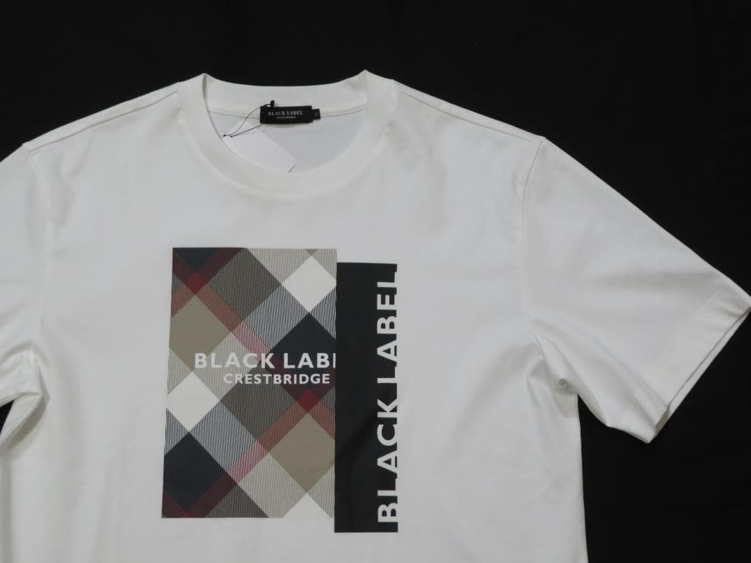 ブラックレーベルクレストブリッジ　半袖ロゴ入りデザインTシャツ　白　Mサイズ