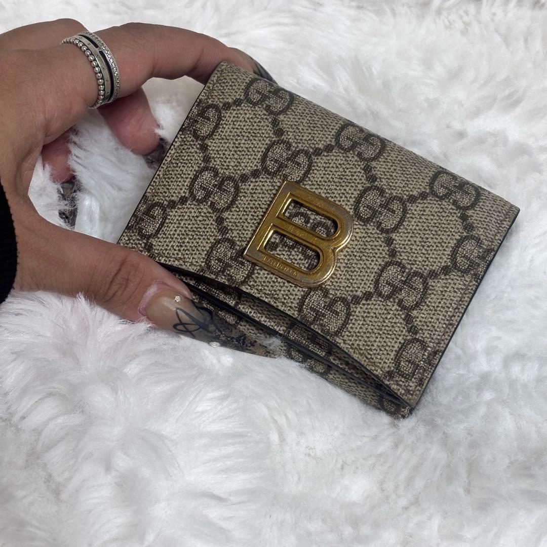 美品！！BALENCIAGA＆GUCCI三つ折り財布 ベージュ