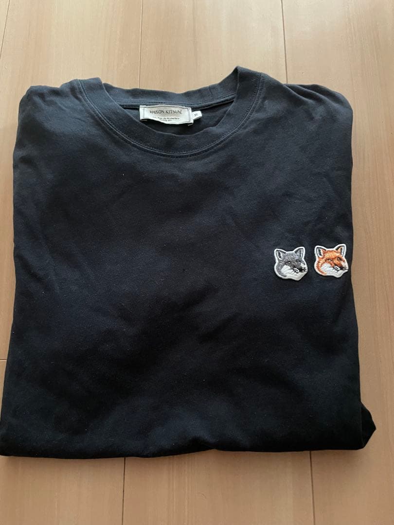 MAISON KITSUNÉ 紺 フォックス刺繍 Tシャツ M