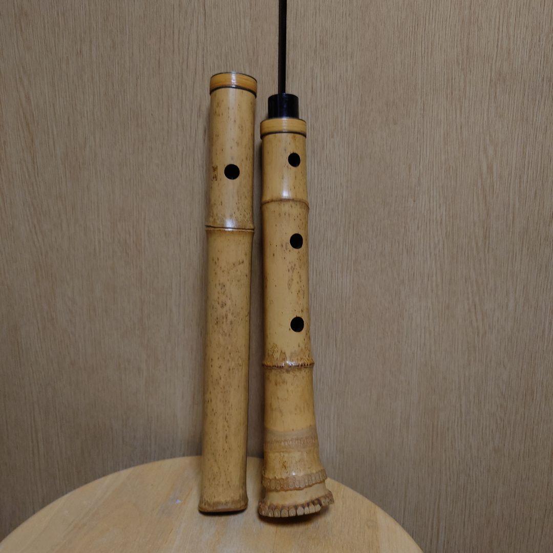 尺八 竹製 （2尺約60cm・中継ぎタイプ）専用ケース付き