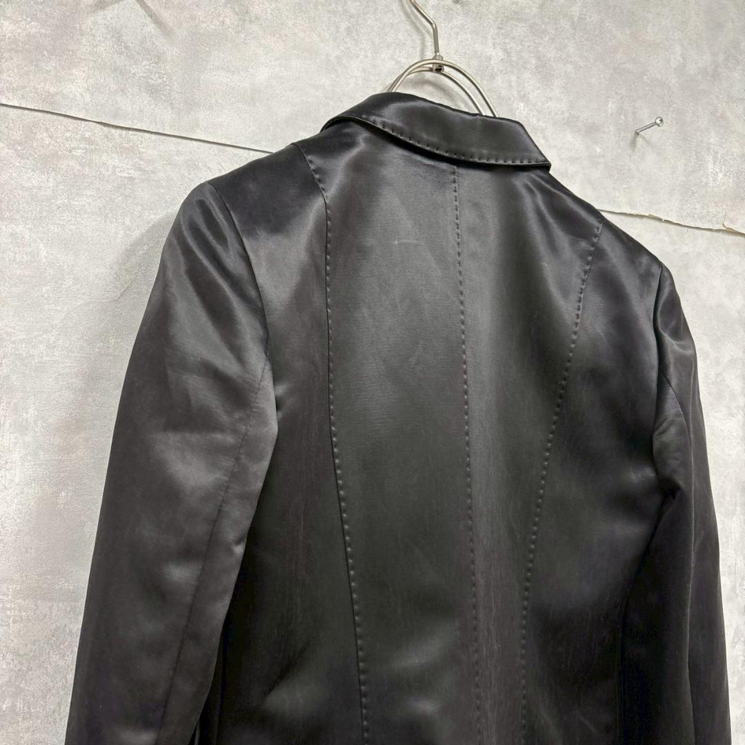 Max Mara ブラックサテン 光沢 テーラードジャケット N2475