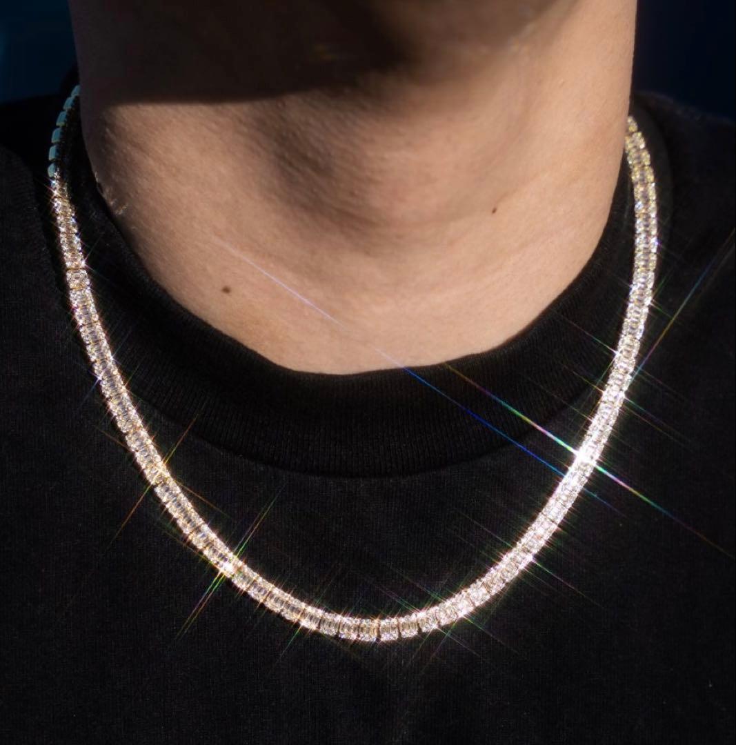 アクセサリー Glitter Baguette Tennis Chain Necklace50