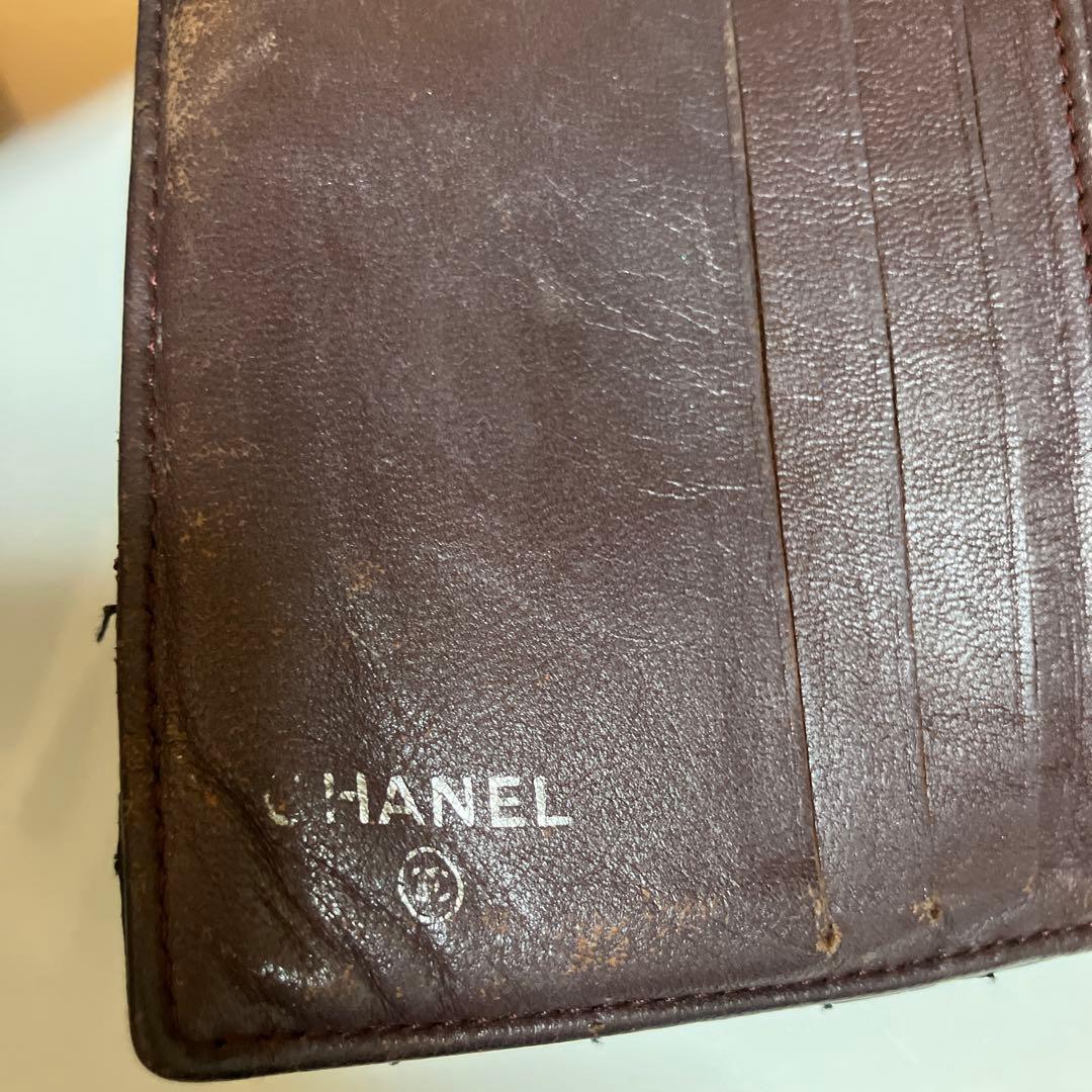 CHANEL ブラック キルティング 二つ折り財布