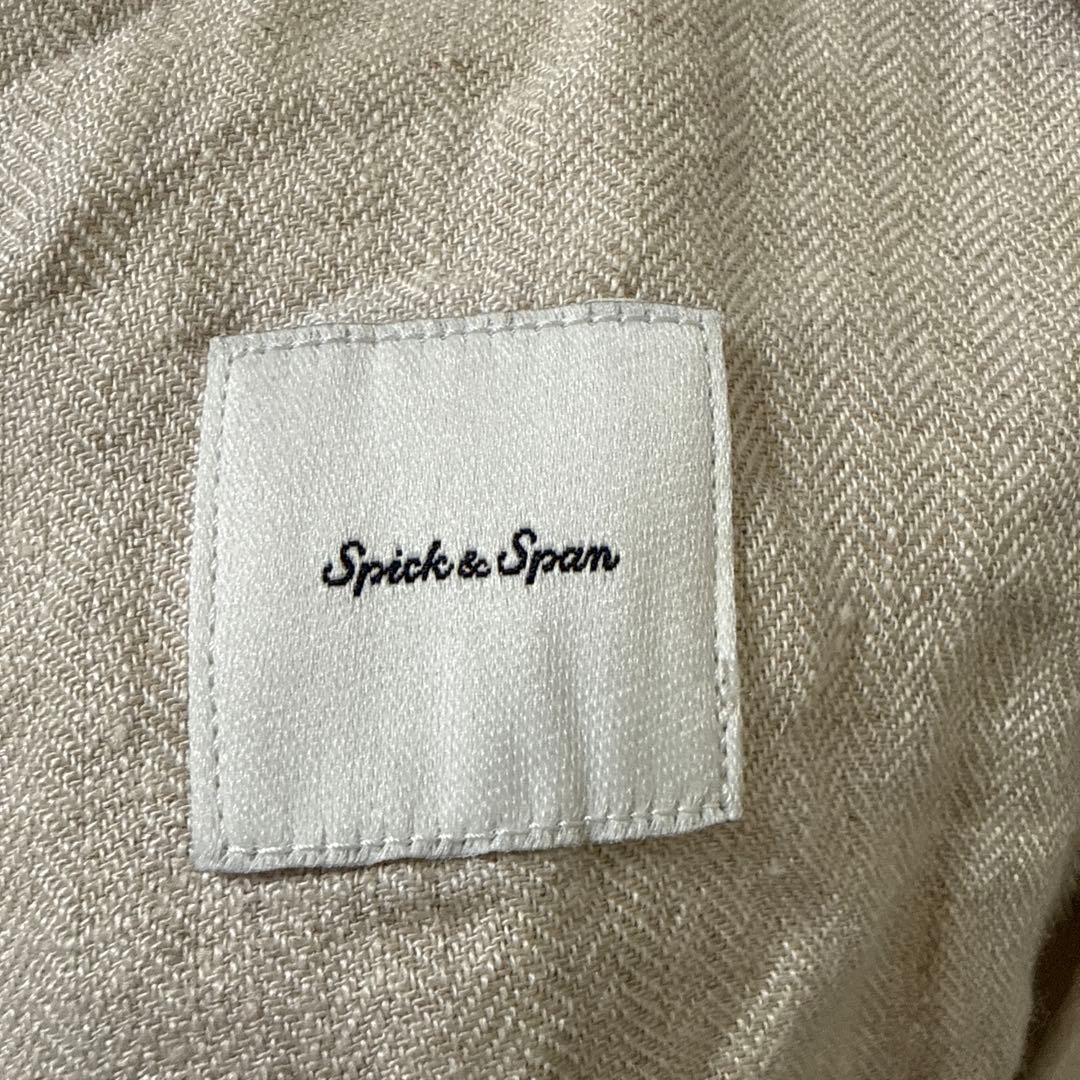 Spick &spanリネン テーラードジャケット ライトベージュ