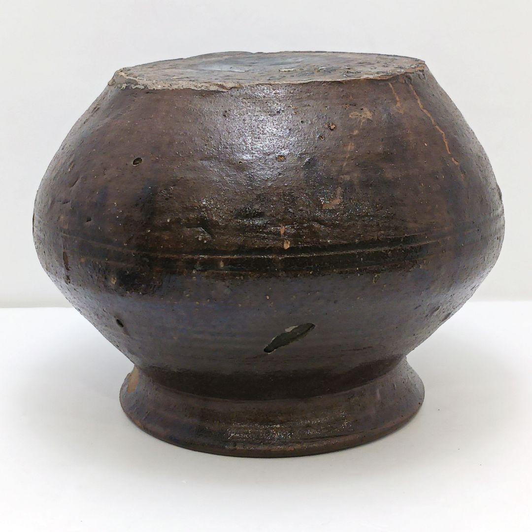 Y2227-1 時代物 唐津？ 水指 高さ15㎝ 時代合わせ箱付き　た