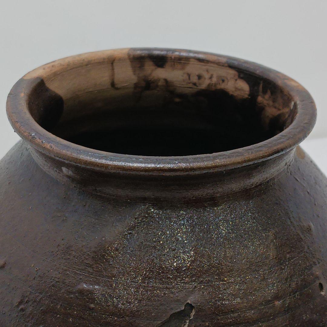 Y2227-1 時代物 唐津？ 水指 高さ15㎝ 時代合わせ箱付き　た