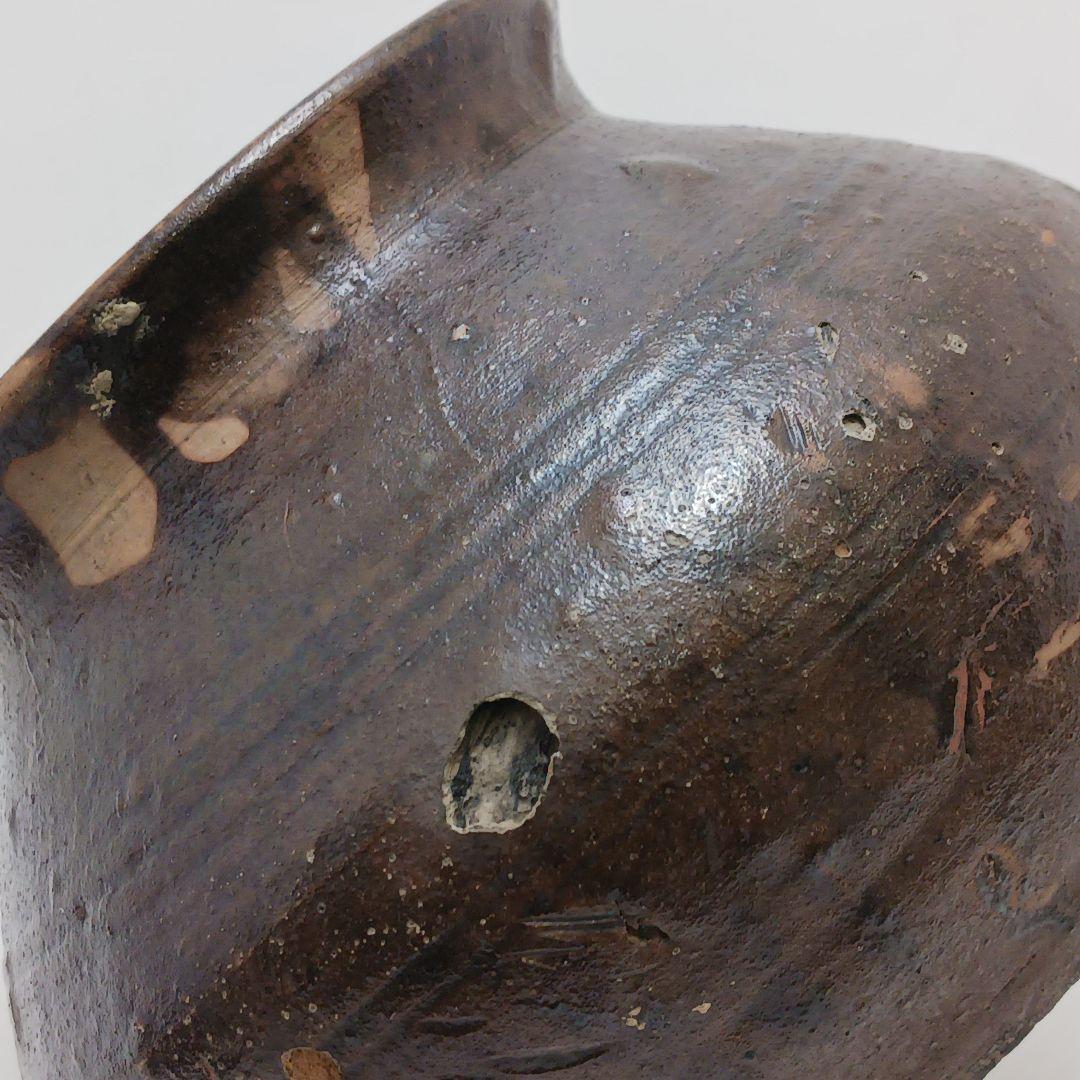 Y2227-1 時代物 唐津？ 水指 高さ15㎝ 時代合わせ箱付き　た