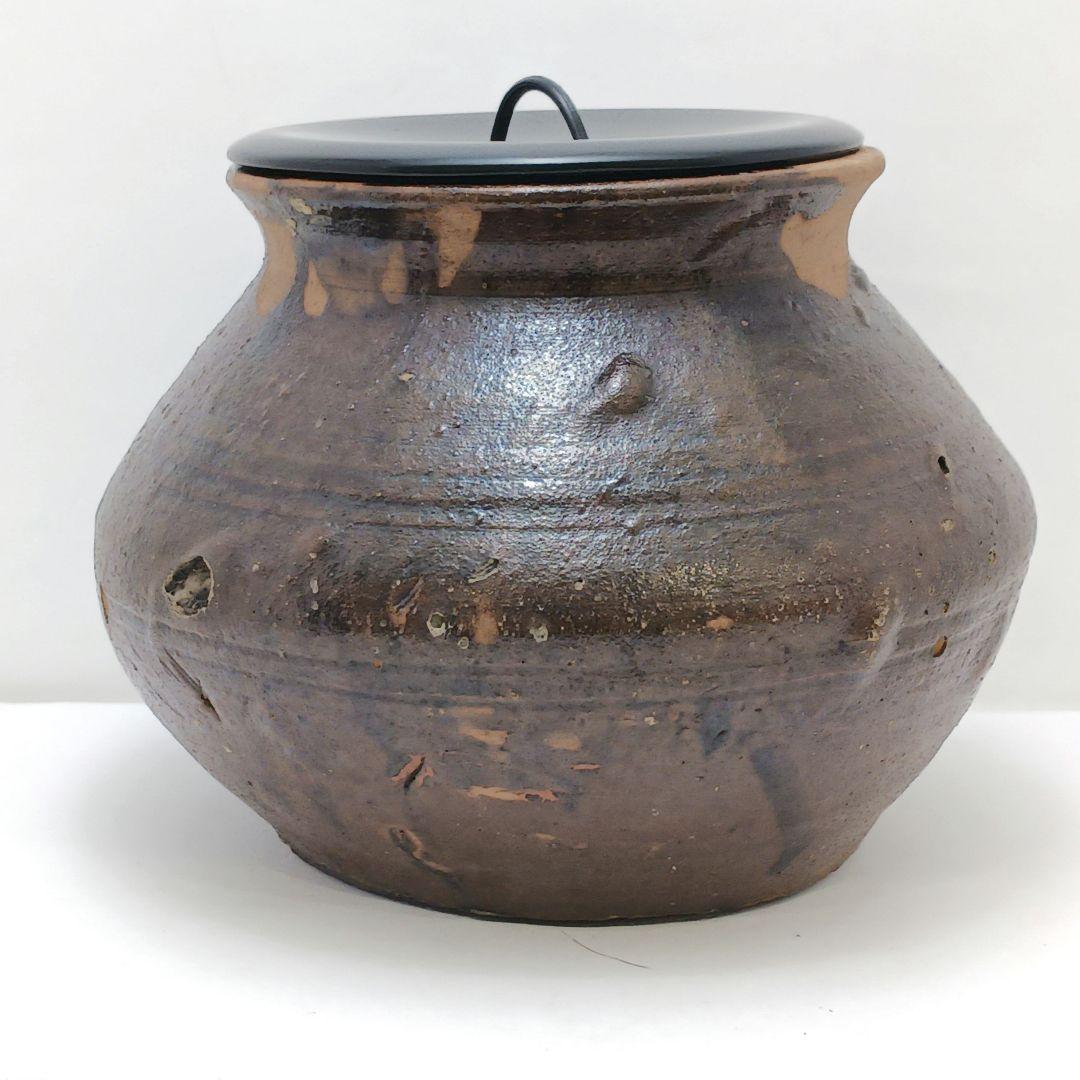 Y2227-1 時代物 唐津？ 水指 高さ15㎝ 時代合わせ箱付き　た