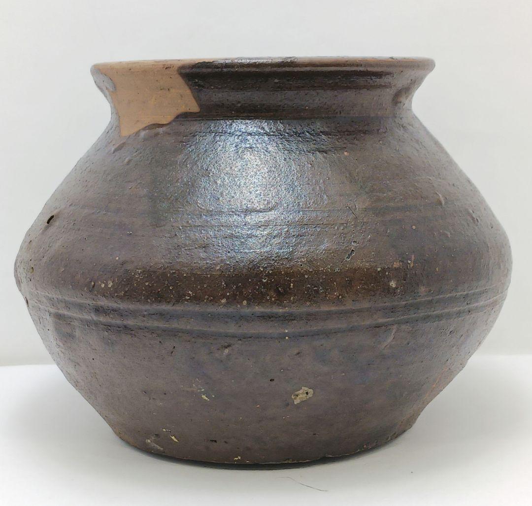Y2227-1 時代物 唐津？ 水指 高さ15㎝ 時代合わせ箱付き　た