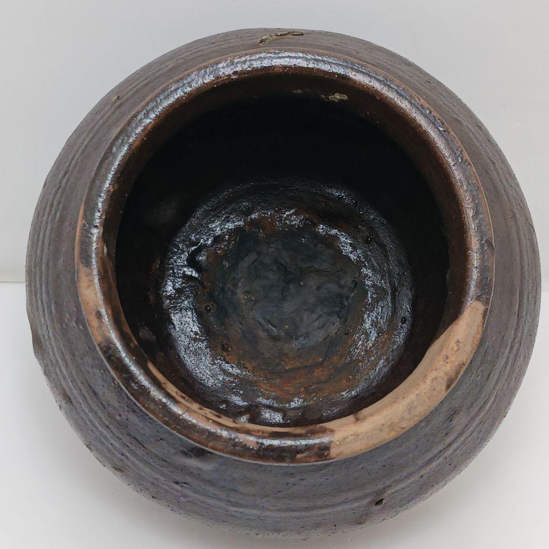 Y2227-1 時代物 唐津？ 水指 高さ15㎝ 時代合わせ箱付き　た