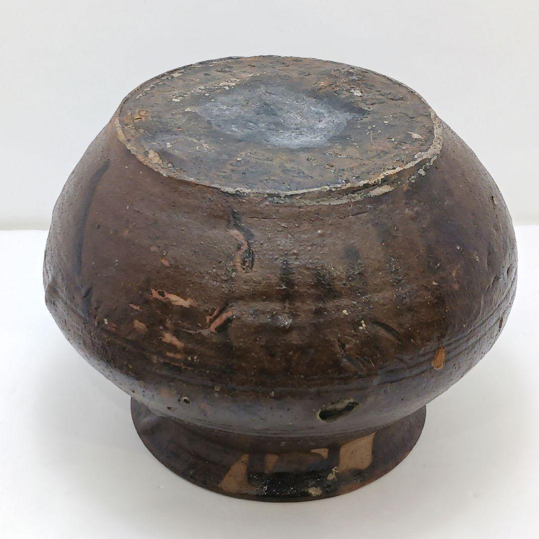 Y2227-1 時代物 唐津？ 水指 高さ15㎝ 時代合わせ箱付き　た